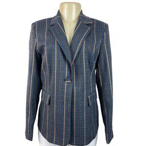 Modful Women's Blue Striped One Button Notched Lapel Blazer Sz XS - NWT